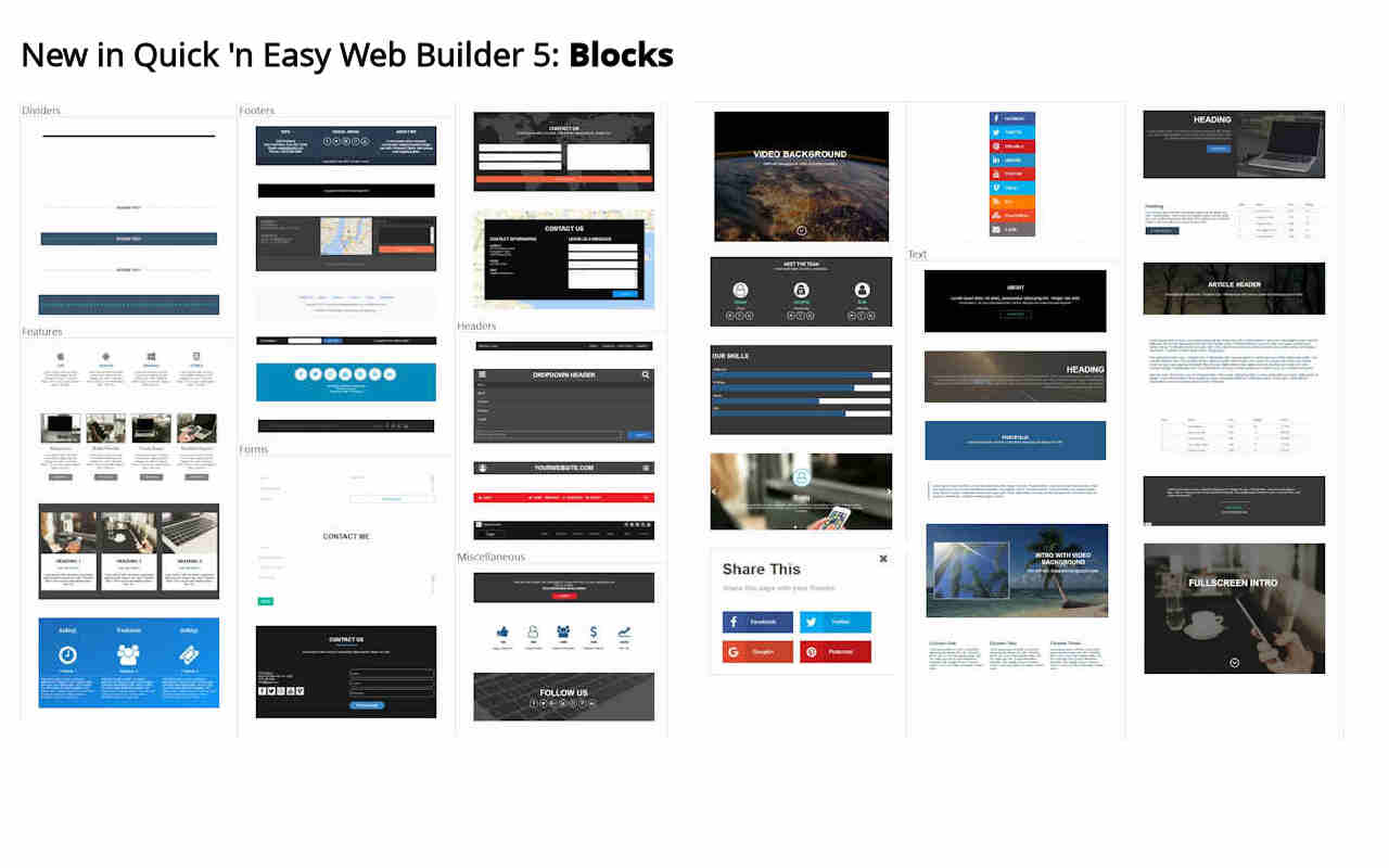 quick website builder